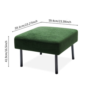 English Elm 3 Seater Modern Polyester Fabric Sofa with Ottoman — Compact Foam Cushions, Stylish Small Space Comfort Green W1164S00031