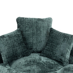 English Elm Lazy Sofa Oversized Ergonomic Bean Bag Lounger with High Wrap Back, Plush Chenille Foam Comfort for Living Room, Bedroom, Office Emerald W395P252054