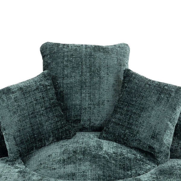English Elm Lazy Sofa Oversized Ergonomic Bean Bag Lounger with High Wrap Back, Plush Chenille Foam Comfort for Living Room, Bedroom, Office Emerald W395P252054