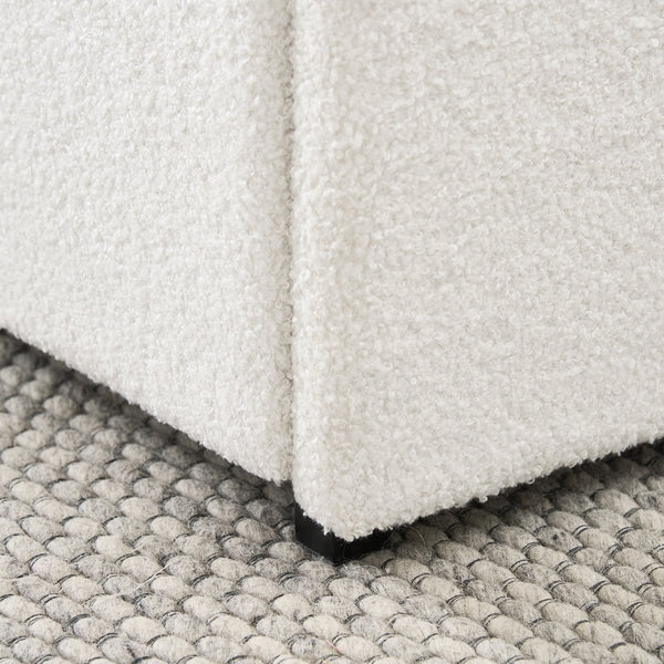 English Elm Liv Patented 2-Drawers Storage Bed Queen Ivory Boucle Upholstered Platform with Dust-Proof Drawers and Soft-Close Gliding System B083P156198