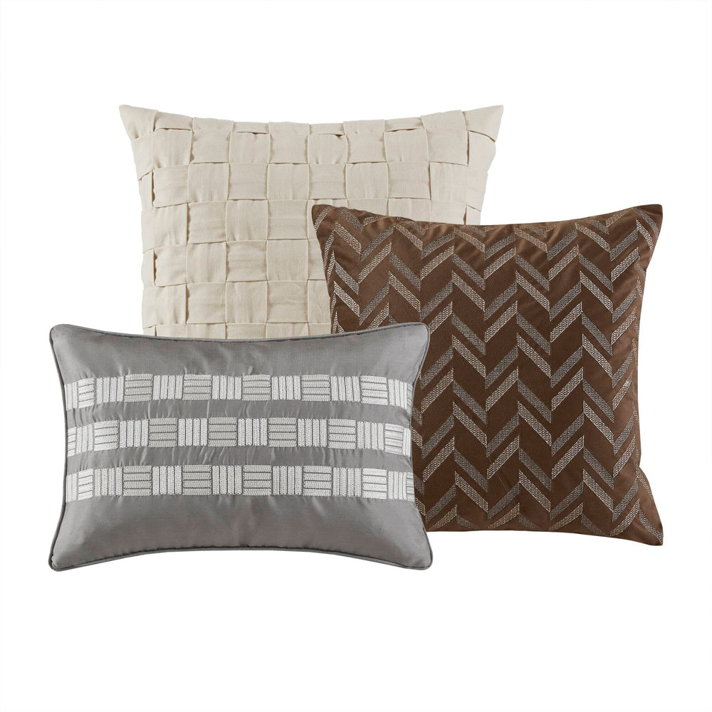 JLA Home Madison Park Signature - Jacquard Prescott Collection Oversized Duvet-Style Comforter Set with 300gsm Plush Fill & Embroidered Pillows 96 L x 110 W x 1.5H MPS10-601