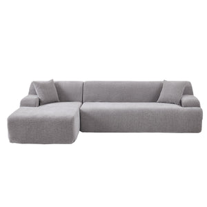 English Elm U_Style Modern Large L-Shape Modular Sectional Sofa with Foam+Pocket Spring Comfort, 3-Seater Lounge Gray WY000416AAE