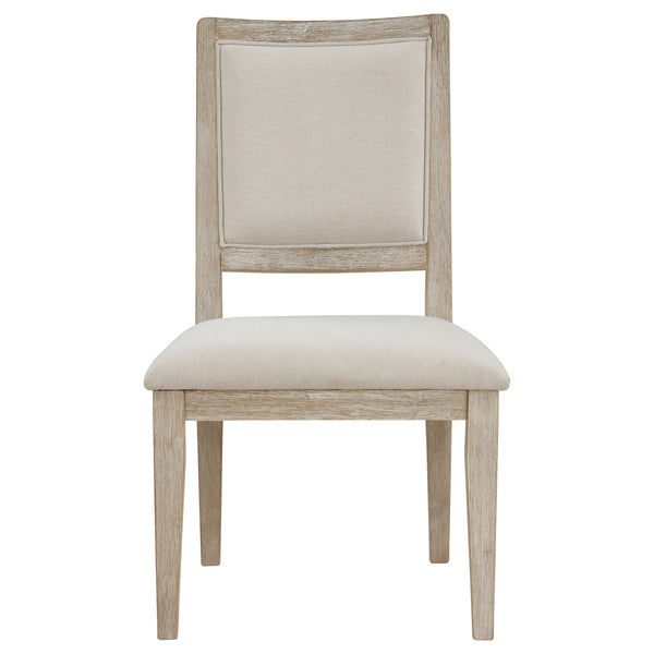 English Elm Verdugo White Washed Cushioned Dining Chair Set of 2 — Rustic Farmhouse Beige Upholstered Comfort, Solid Wood Durable Elegance B062P299978