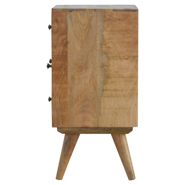 English Elm Solid Mango Wood Four Drawer Nightstand Handcrafted Nordic Bedside Storage Organizer B182P280766