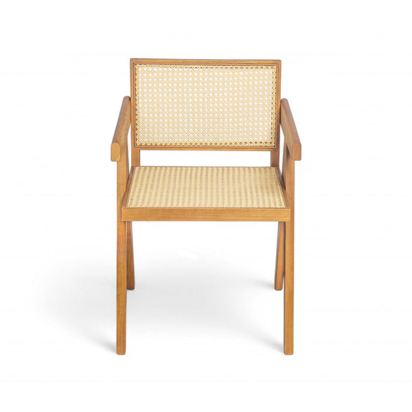 English Elm Christopher Knight Home® - Chandigarh Arm Dining Chair Set Of 2 - Elegant Natural Rattan With Sturdy Rubberwood Frame N768P241395N