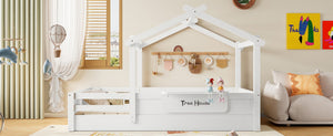 English Elm Twin Low Loft Bed Solid Pine Frame with Built-in Led Lighting and Storage Shelves Light White W1580P396330