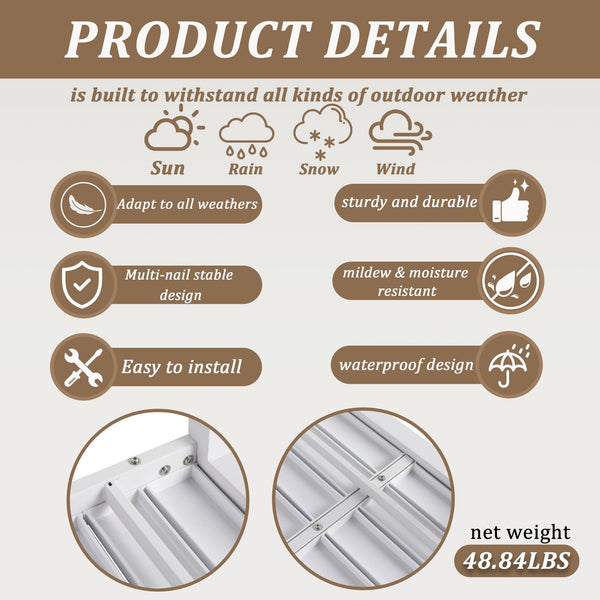 English Elm Tropical 4-Chair and Table Set — Weatherproof Polypropylene Seating with Powder-Coated Metal Legs, Ergonomic Design Tropical Orange,White W3450S00048