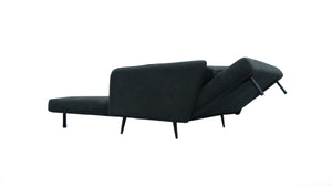 English Elm Lawson 61" Black Fabric Convertible Loveseat Sleeper with Pillows — Space-Saving Chic for Small Homes B061P264639