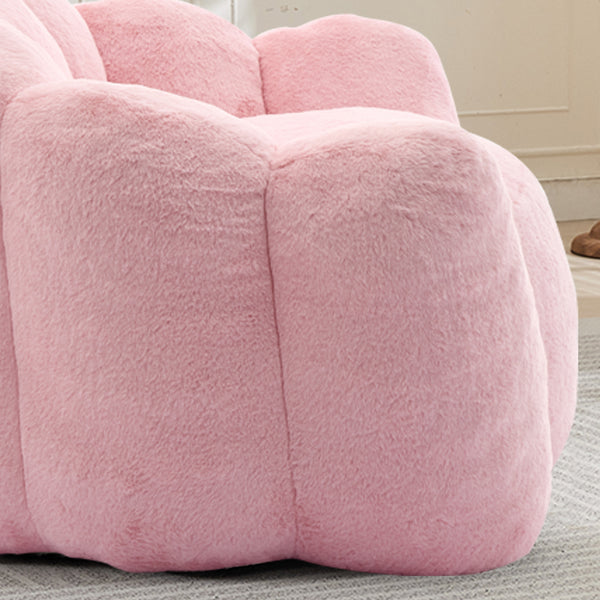 English Elm Lotus memory foam bean bag sofa with pull ring — anti-fouling faux fur, non-slip base, cozy support Pink W2311P357140