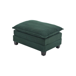 English Elm United We Win Modular Corduroy Sectional with Ottoman Low Profile Living Room Couch Emerald W1568S00257