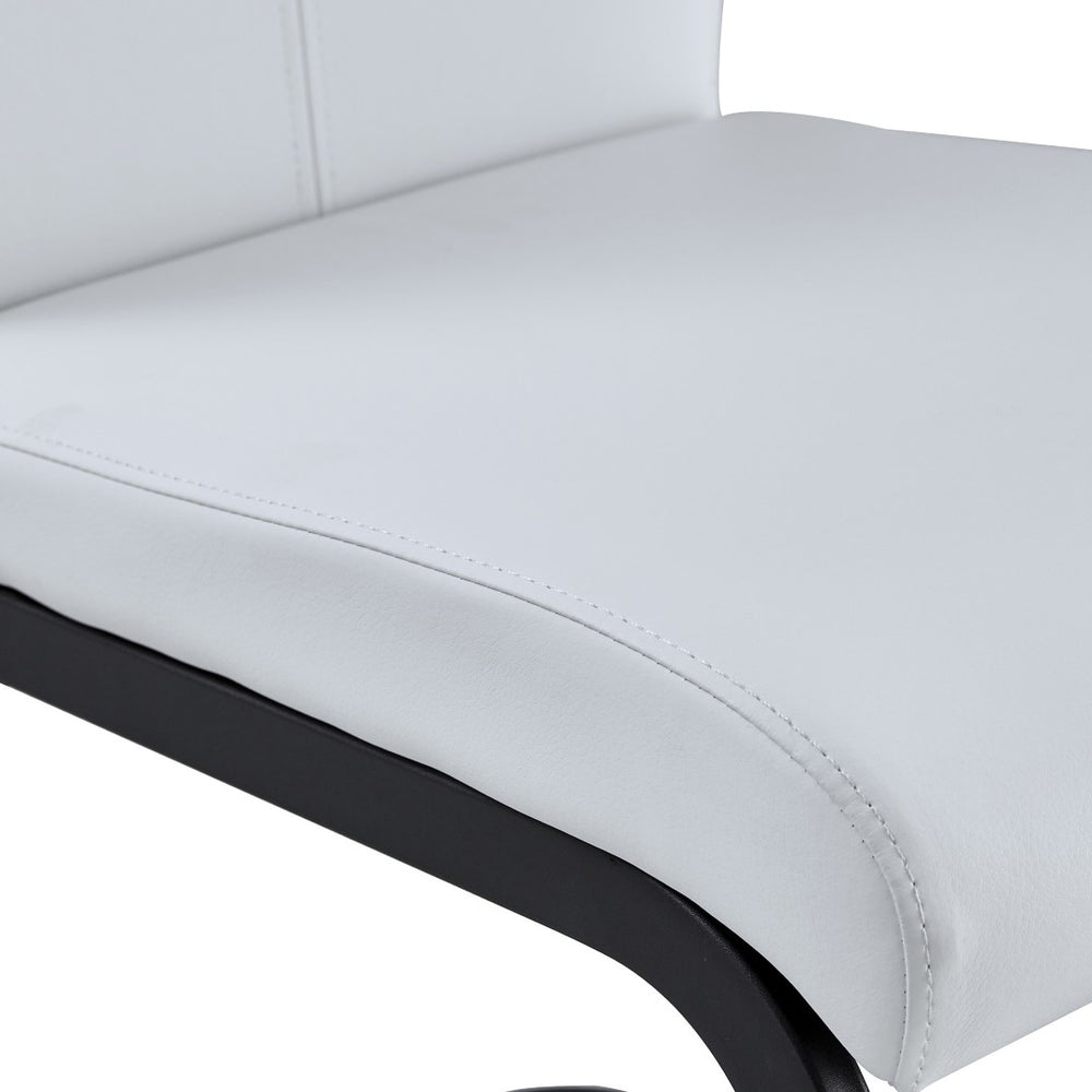 English Elm Table Set 64.5" Stylish Black Wood Dining Table With 6 White Pu Chairs - Modern Elegance For Your Home W1151S04303-GIGA