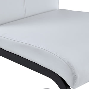 English Elm Table Set 64.5" Stylish Black Wood Dining Table With 6 White Pu Chairs - Modern Elegance For Your Home W1151S04303-GIGA