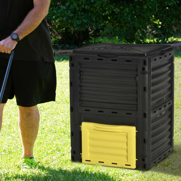English Elm Outsunny 80 Gallon Garden Compost Bin - Durable, Fast Composting, Easy Assembly, Pest-Resistant Design W2225P174507-GIGA