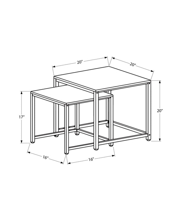 English Elm Nesting Mosaic Tile Tables Set of 2 — Brown Terracotta Tops, Reinforced Metal Bases, Space-Saving Accent B2710P219209