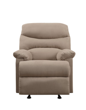 English Elm Arcadia Plush Microfiber Motion Recliner with Pillow-Top Arms, Smooth Latch Mechanism for Relaxation Light Brown 32 L x 31 W x 27 H B2726P256679