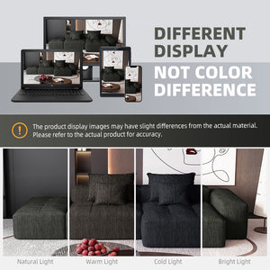 English Elm Modern Oversized Modular Sectional Sofa With Ottoman & Chaise, Soft Chenille Fabric & 4 Pillows W1885S00058