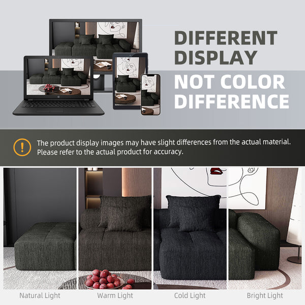 English Elm Modern Oversized Modular Sectional Sofa With Ottoman & Chaise, Soft Chenille Fabric & 4 Pillows W1885S00058