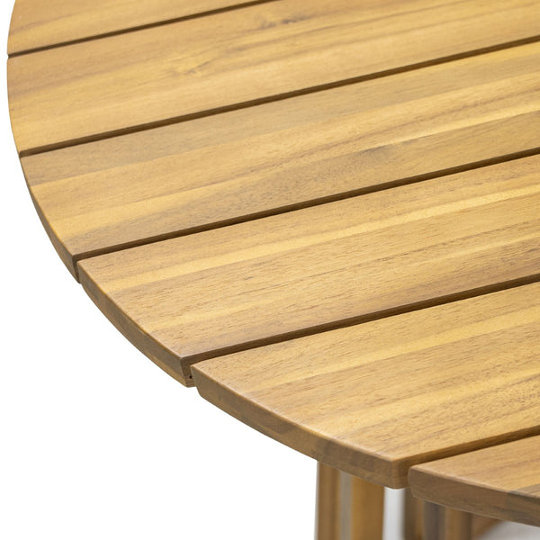 English Elm Outdoor Acacia Wood Bistro Set with Handwoven Wicker Chairs for Patio Dining N773OD00088T