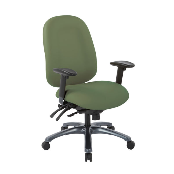OSP Home Furnishings Multi-function Ergonomic High Back Office Chair with Lumbar Support and Titanium Base High Sage 8511-R106