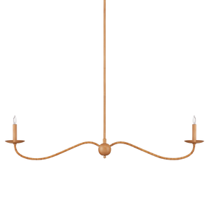 Saxon Rattan Linear Chandelier: Elegant Modern Lighting for Kitchen Islands & Coastal Chic Decor