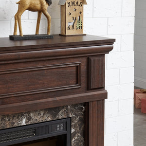 English Elm Electric Fireplace Mantel Surround with 23 Inch Insert Remote Raised Panel Wood Finish Cherry W2275S00044