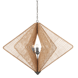 Shizen Chandelier - Modern Abaca Rope Design by Hiroshi Koshitaka, Adjustable Height & Nature-Inspired Elegance