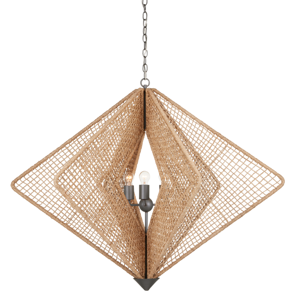 Shizen Chandelier - Modern Abaca Rope Design by Hiroshi Koshitaka, Adjustable Height & Nature-Inspired Elegance