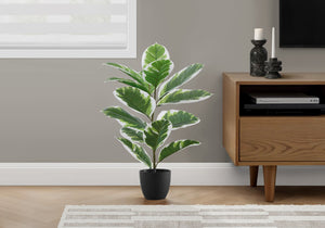 English Elm Artificial Plant, 27" Tall Rubber Greenery In Black Pot – Lifelike, Low-Maintenance Home Decor Accent B2710P220056