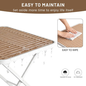 English Elm Summer 5 Piece Outdoor Dining Set Stackable Chairs Uv Resistant Pp and Metal Patio W3450S00113