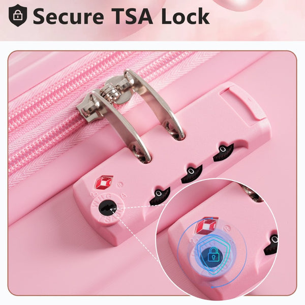 English Elm Hardshell Abs Checked Suitcase with 360 Spinner Wheels Expandable Tsa Lock 28 Inch Pink N730P296747P