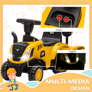 English Elm Qaba Caterpillar Licensed Toddler Excavator Ride on with Shovel Trailer and Horn W2225P249788