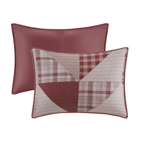 English Elm 3-piece King Patchwork Quilt Set Knit Face Microfiber Back Lightweight Year Round Warmth Blush Multi B035P482964