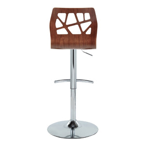 English Elm Adjustable Swivel Barstools Mid-century Modern Teal Fabric Walnut Chrome Set of 2 B202S02181