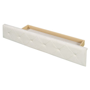 English Elm Upholstered Queen Platform Bed Velvet Wingback Storage Drawer with Side Stools LP100815AAA