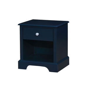 English Elm Wooden Nightstand With Open Shelf - Stylish Blue Finish & Sturdy Design For Modern Bedrooms B016P251389-GIGA