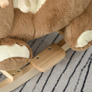 English Elm Qaba Giraffe Plush Toddler Rocking Ride on Toy with Sound and Safety Belt W2225P200498