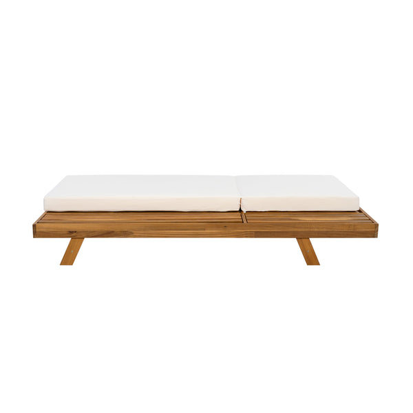 English Elm Christopher Knight Home® - Lounge Chaise Set - Durable Acacia Wood With Cream Water-Resistant Cushions & Adjustable Recline N770P253442T_65429.00CUSH