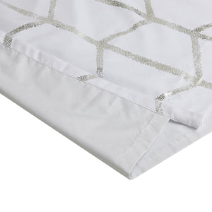 English Elm Total Blackout Metallic Print Grommet Curtain Panel - Stylish Insulation & Light Control Upgrade B03596335-GIGA