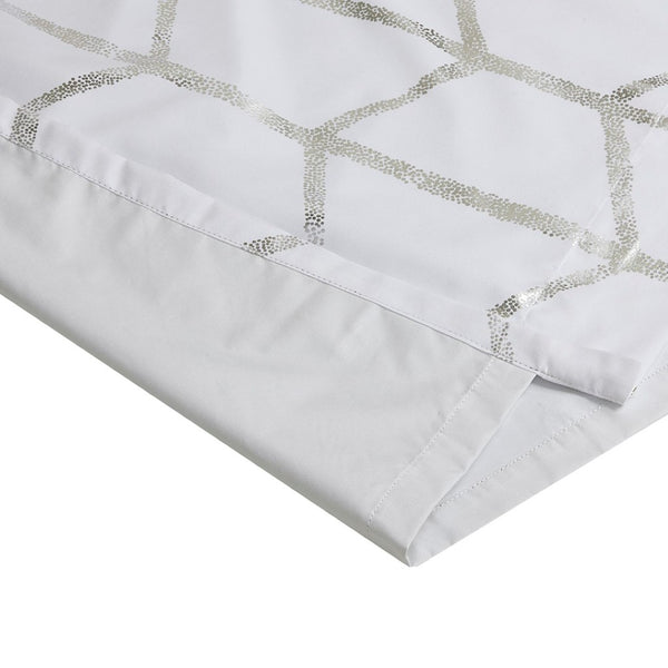 English Elm Total Blackout Metallic Print Grommet Curtain Panel - Stylish Insulation & Light Control Upgrade B03596335-GIGA