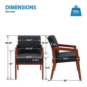 OSP Home Furnishings Wood Guest Chair with Cherry Finish Frame and Memory Foam Seat for Executive Offices Cherry WD587-U6
