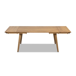English Elm Jennifer Taylor Home - Capri Solid Red Oak 59–90.5" Extendable Dining Table for 6–8 with Mid-Century Tapered Legs and Grain Brown B2719P395577