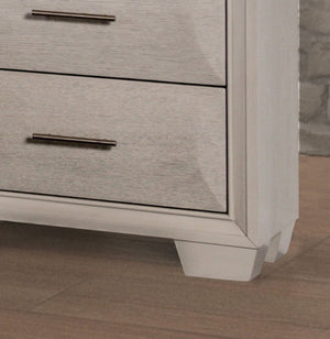 English Elm English Dovetail Chest 36"W x 55.5"H White Oak Finish Transitional 5-Drawer Felt-Lined Top Drawer B2741P372208