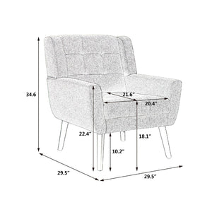 English Elm Modern Pu Leather Ergonomic Accent Chair with Padded Arms and Matte Black Legs White W676P172468