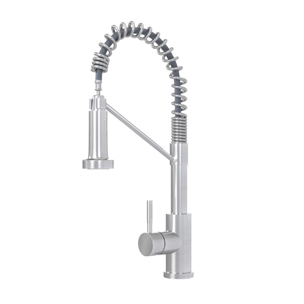 English Elm Bothwa Pull Down Kitchen Faucet with Stainless Steel Spout and Ceramic Cartridge Control Brushed Nickel B2724P262354