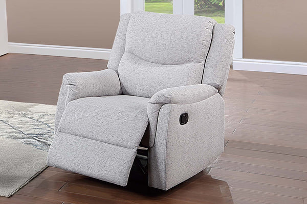 English Elm 1pc Manual Recliner Burlap Fabric Upholstered Padded Armrests Living Room Lounge Chair Gray B011P466438