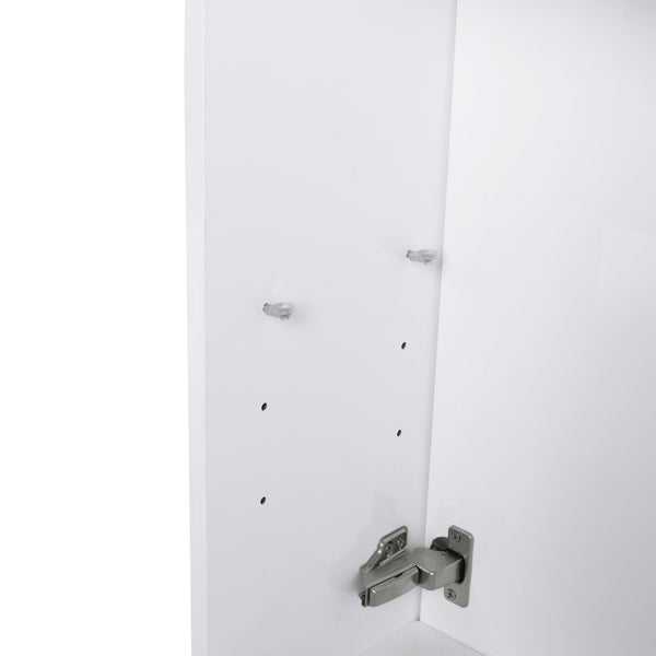 English Elm 23" Freestanding Bathroom Vanity with Ceramic Vessel Sink, Soft-Close Doors, Adjustable Shelf Storage Glossy White W999P206105