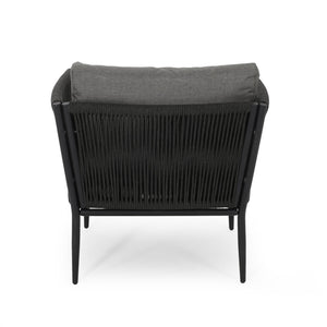 English Elm Christopher Knight Home® - HANFORD Woven Rope Club Chair in Grey — Durable Outdoor/Indoor Accent Seat with Compact 28.5x27.5x18.5" 65989.00GRY