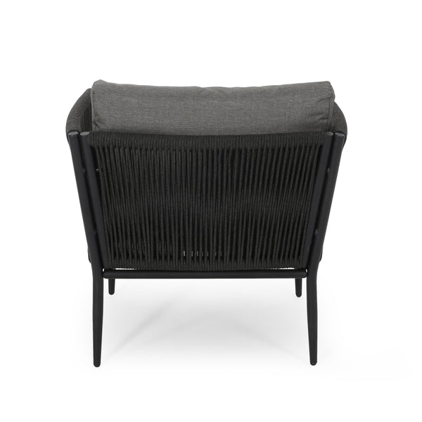 English Elm Christopher Knight Home® - HANFORD Woven Rope Club Chair in Grey — Durable Outdoor/Indoor Accent Seat with Compact 28.5x27.5x18.5" 65989.00GRY