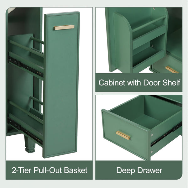 English Elm Christopher Knight Home® - 24" Bathroom Vanity with Ceramic Sink, Solid Wood Frame, Soft-Close Drawers & Ample Storage Appeal Green N759P269734F