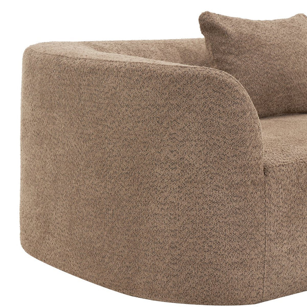 English Elm Christopher Knight Home® - 116" Modern Curved Sectional Sofa with Plush Pearl Upholstery, High-Density Sponge, Chaise Lounge Seating Harmony Camel N767P263923A